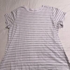 Time and Tru Women's Short Sleeve Striped Tee - White and Black